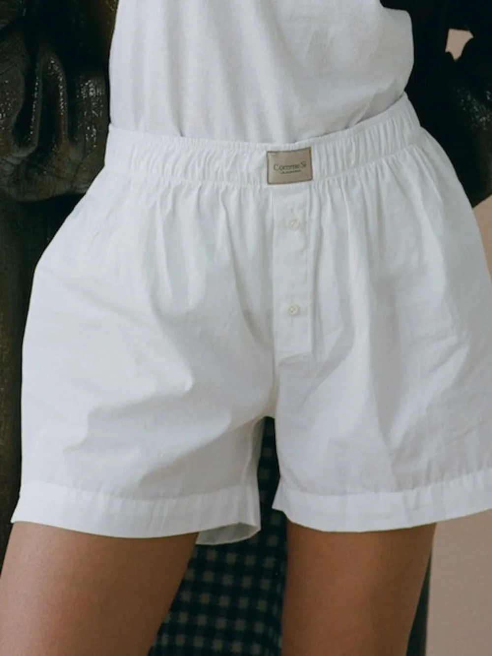 Comme Si La Boxer Classica in White Cotton